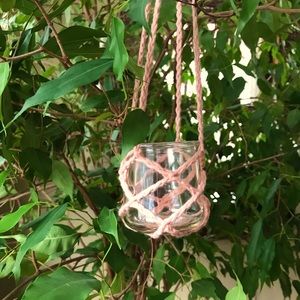 Crocheted hanging jar